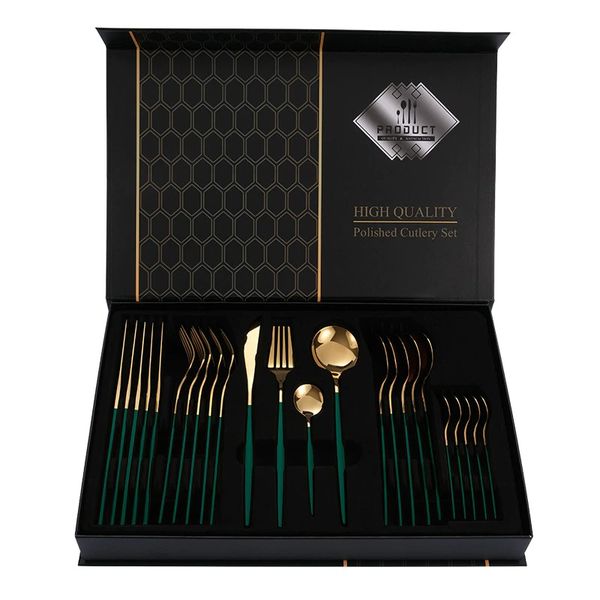 Super Deal Green Stainless Steel Cutlery Set - SD