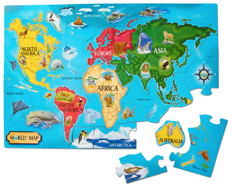 Melissa &amp; Doug World Map Floor Puzzle (33 Piece)