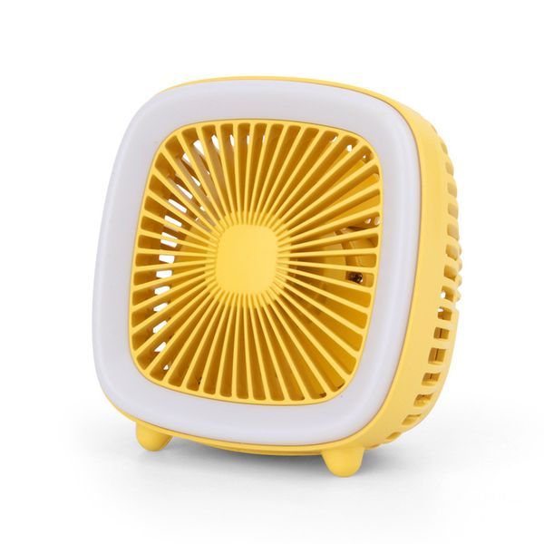 New Retro Small TV Style Dormitory Portable Mini Desktop USB Fan with LED