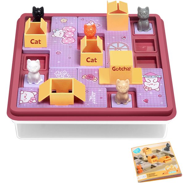 Cats &amp; Boxes Logic Strategy Game - Hide and Seek Cats Puzzle Game .