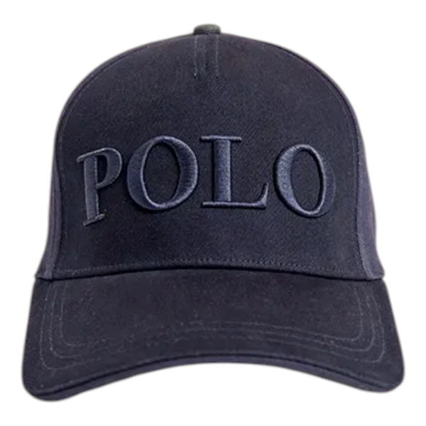Polo 5 Panel Embroidered Polo Peak Cap - Navy
