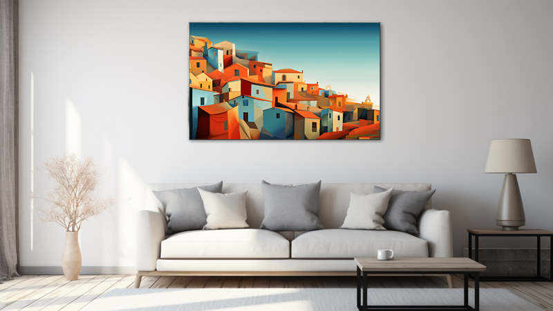 Canvas Wall Art - Village Skylines Abstract - HD0336