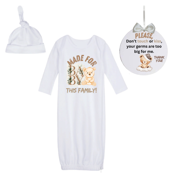 Newborn Going Home Outfit -Sleeping bag &amp; 'No kiss sign'-BABY