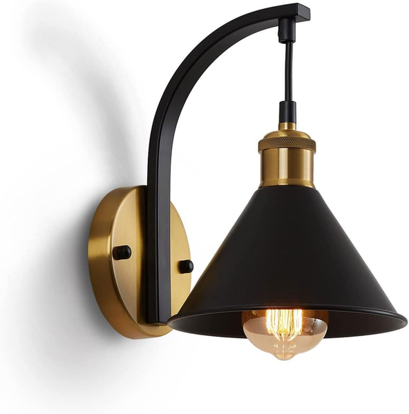 DrLight 8106# Retro Black Wall Sconce Industrial Wall Light Fixtures E27