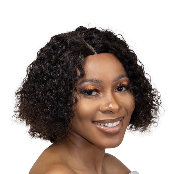 8" Water Wave One Way Lace Wig -13A Grade