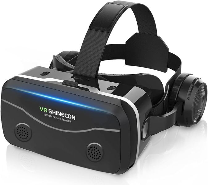 Phone VR Headset with Hi-Fi Headphones, 120 FOV for 3D Movies &amp; Gaming