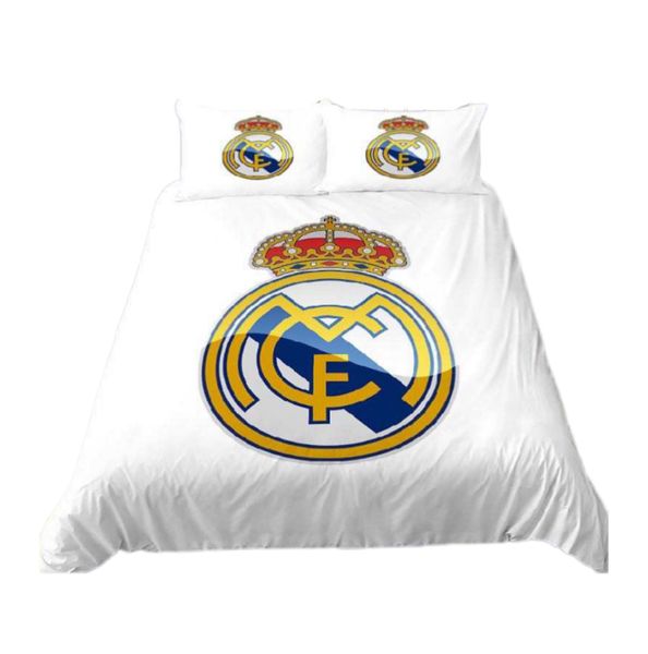 Premium Real Madrid 3D Printed Duvet Cover Set (Double Bed)