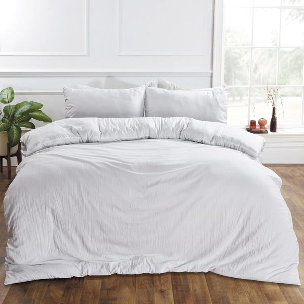 Luscious Living - Duvet Comforter - Quilted Cover Set - 2 Pillow Cases - White