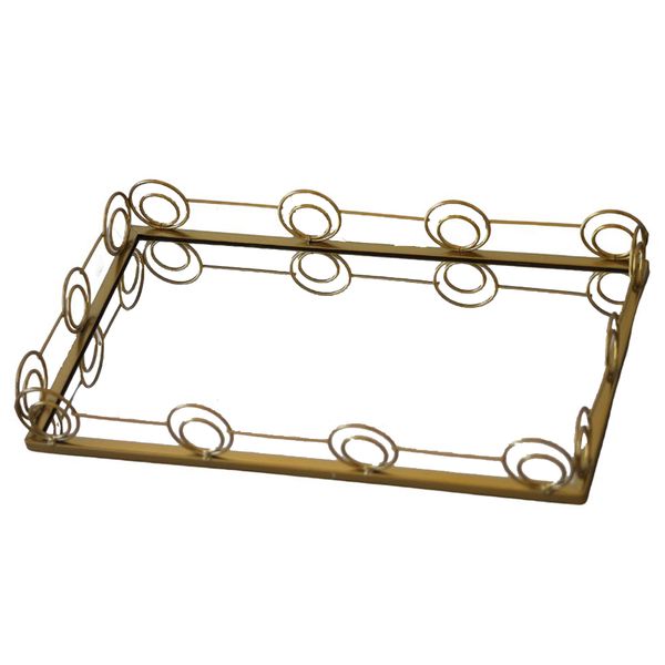 Gold Frame Rectangular 37 cm x 22 cm Glass Mirror