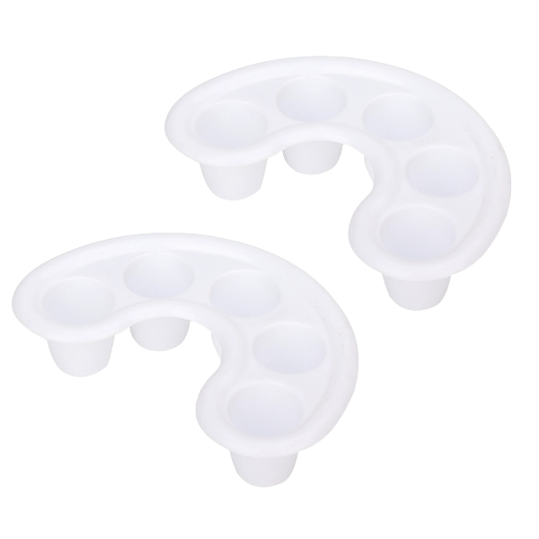 2pcs Manicure Nail Soaking Tray - White