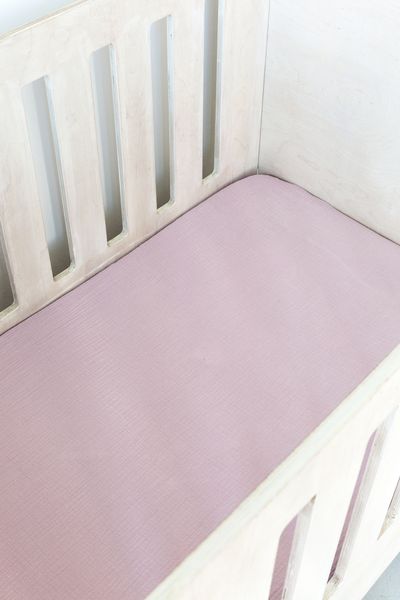Phlo Studio- Dusty Pink Muslin Cot Fitted Sheet