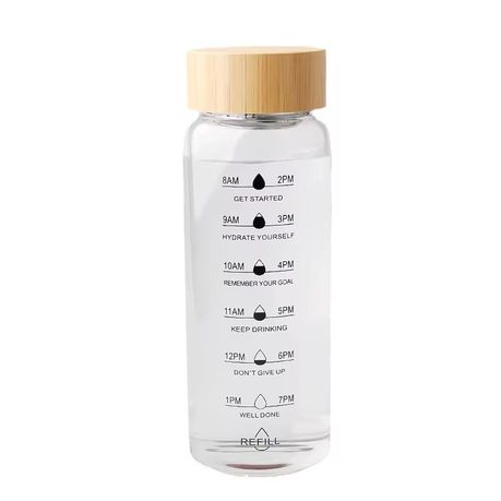 Borosilicate Glass Motivational Water Bottle Image