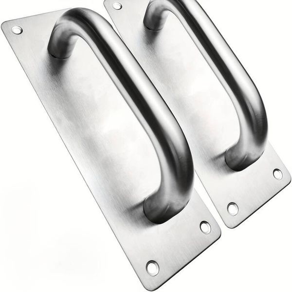 Stainless Steel Barn Door 2-Pack, Metal Pull Gate Handles Sliding Doors,