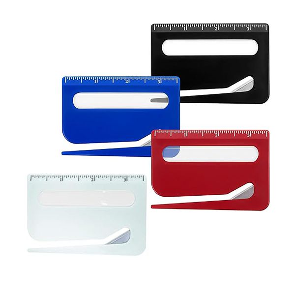 4Pack Letter Openers with Ruler &amp; Magnifier Envelope Package Slitter Tool