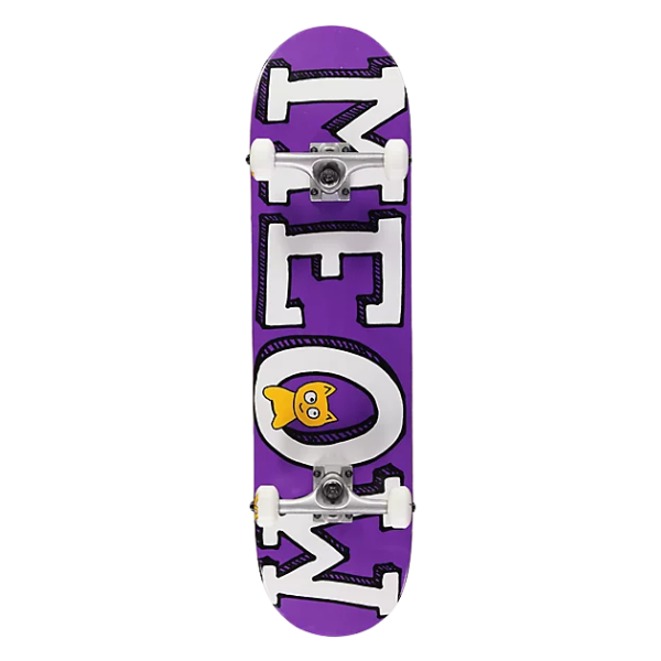 Meow - Logo 8.25 Inch Complete Skateboard | Purple