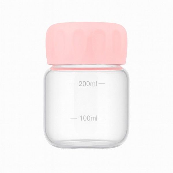 300ml Mini Heat-Resistant Milk Cup with Lid - Pink