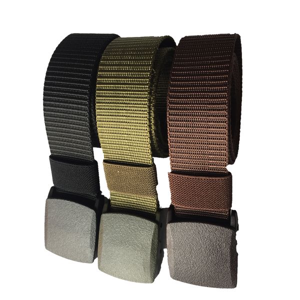 Men Nylon Belt Military Tactical Detachable Buckle Set Of 3 Belts-Assorted