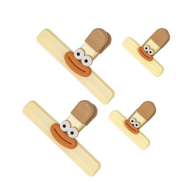 4 Pcs Bag Clips with Handle,Resealable Food Storage Clips for Bread &amp;Snacks