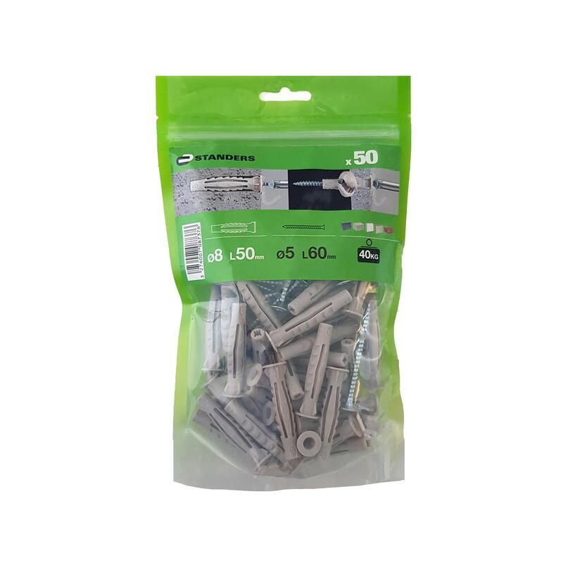 Standers Nylon Multmat-Anchor with Screw 8x50, 50 Piece