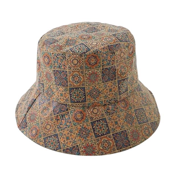 Vintage Floral Natral Cork Fisherman Hat