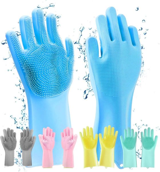 Sulfar Gloves Magic Silicone Dish Washing Gloves, Silicon Cleaning Gloves