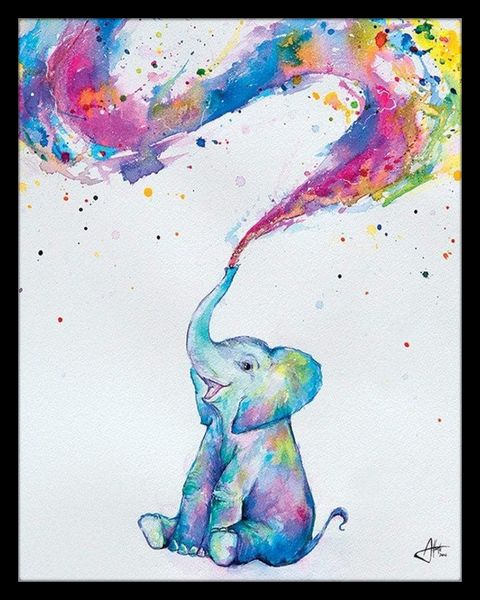 Marc Allante - Spring Baby Elephant Framed Mini Poster (40 x 50cm)
