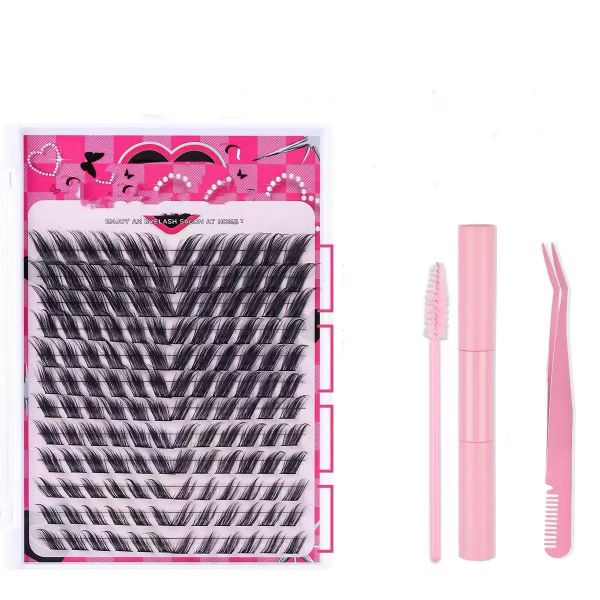 144 Pcs False Eyelashes Set, 12-18mm Mixed Thick DIY Eyelash Clusters