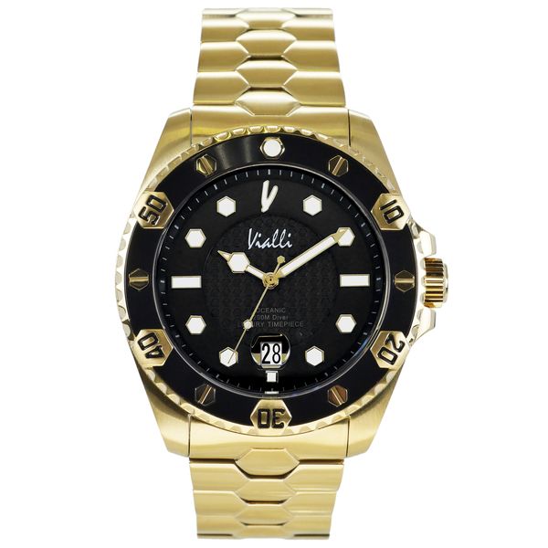 Vialli Gold Black Metal Wristwatch