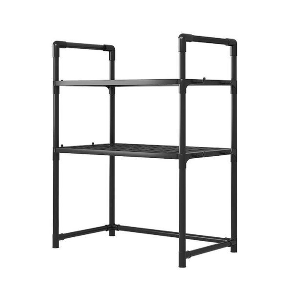 2-Tier Kitchen Storage Rack Microwave Oven Stand Display Shelf - Black
