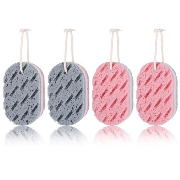 4 Pack Bath Sponge Soft Exfoliating Shower Sponges