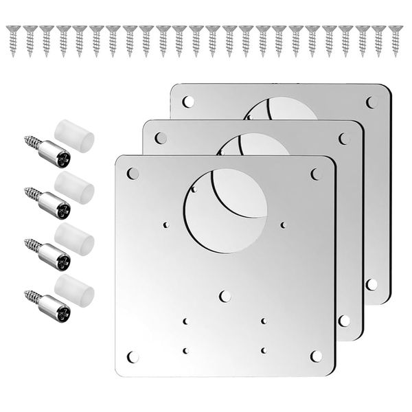 4 Piece Cupboard Hinge Repair Plates &amp; 4 Piece Shelf Support Screws Set