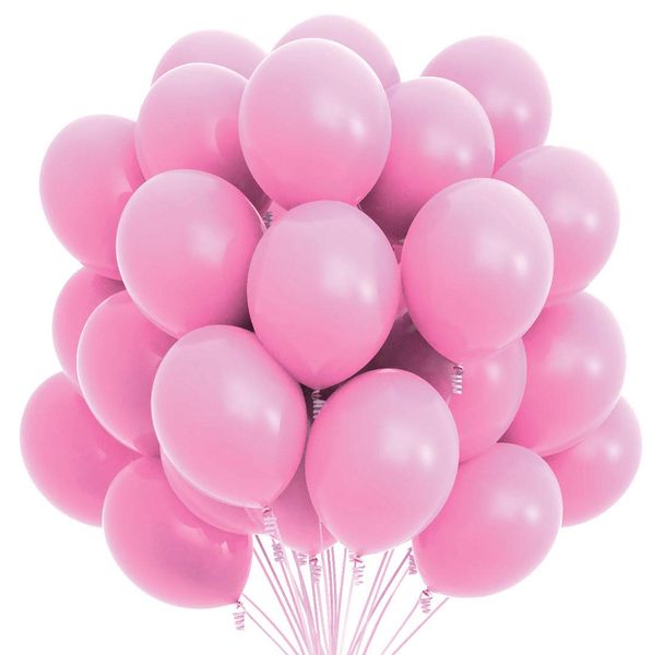 Solid Latex Party Decorative Balloons - Pink - Pack of 50