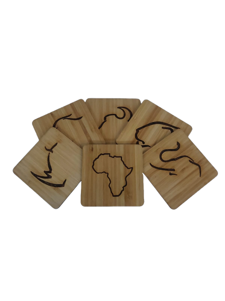 Big 5 Bamboo Coaster Set - 6 Pieces