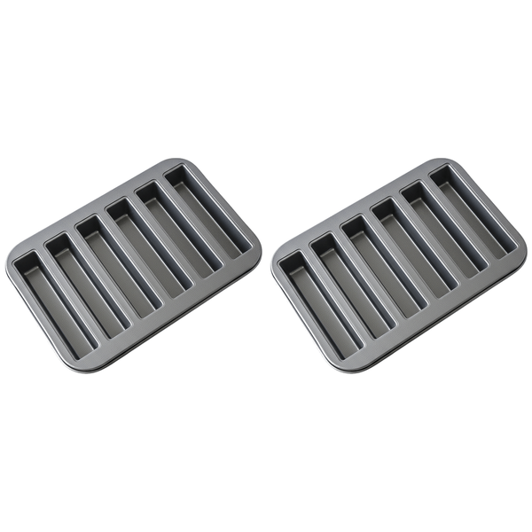 Long Cake Finger Biscuit Mould - Grey - 2 Pack
