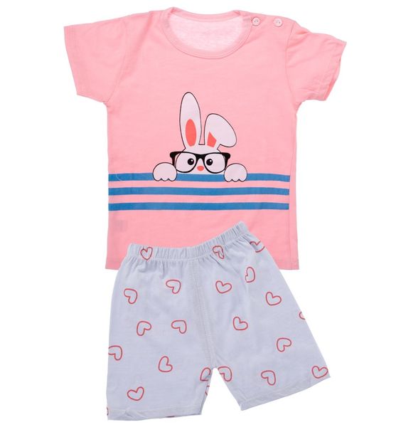 100% Cotton Summer Girls Bunny Pyjamas Set