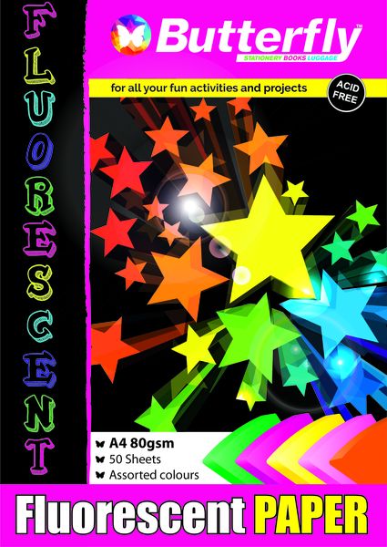 Butterfly Project Paper Pad - Fluorescent A4 50 Sheets