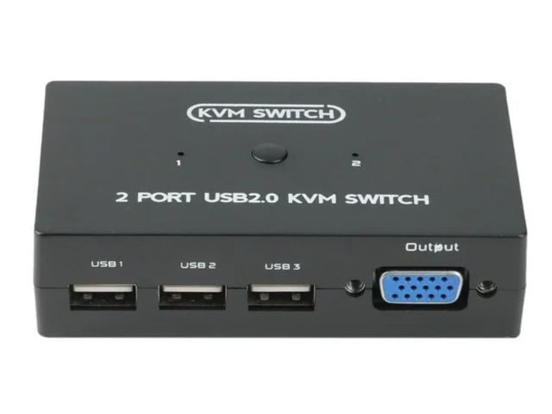 ZATECH 2 Port VGA KVM switch - USB VGA KVM Switch for 2 PC
