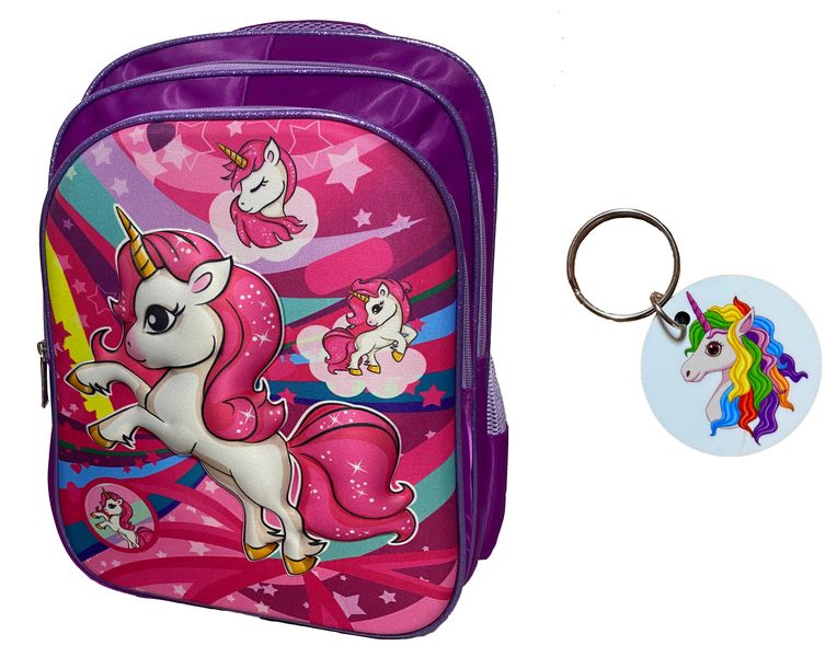 Unicorn Girls Backpack With Unicorn Zip Puller Keyring