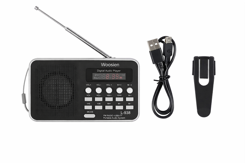 Woosien Portable Digital Audio Player HiFi Music Speaker Support FM Radio