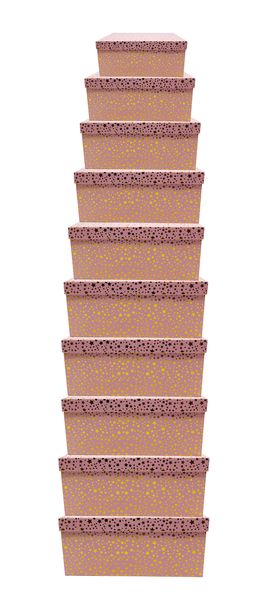 10-Piece Nesting Gift Box Set, Rectangle Cardboard Storage Box with Lid