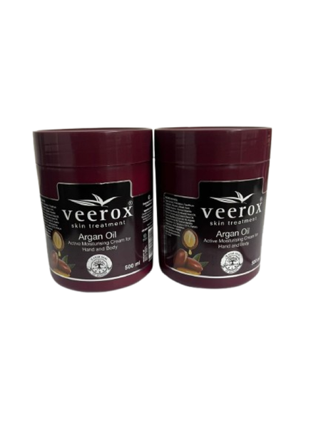 Veerox Argan Oil Moisturising Cream - 500ml (Pack of 2)