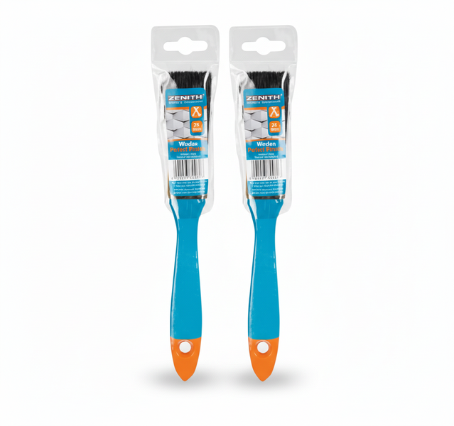 Zenith 25mm Wooden Handle Paint Brush for DIY and Professional Use - 2 Pack