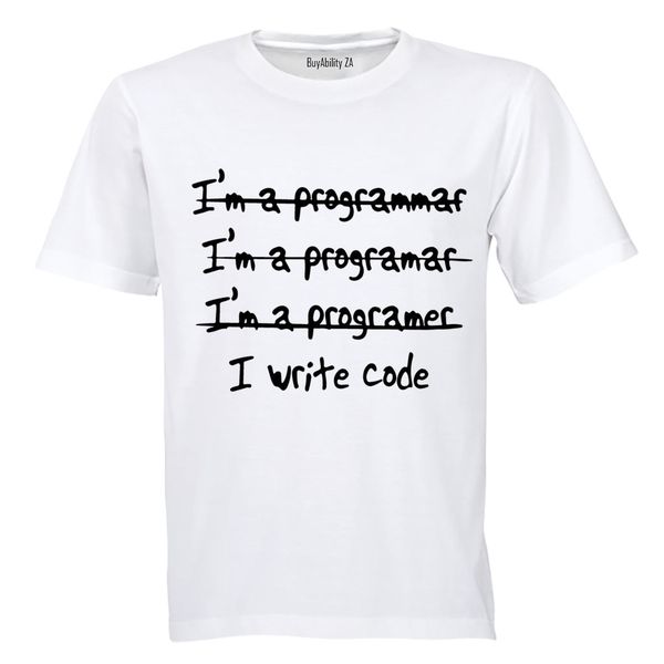 I Write Code - Mens - T-Shirt - White image