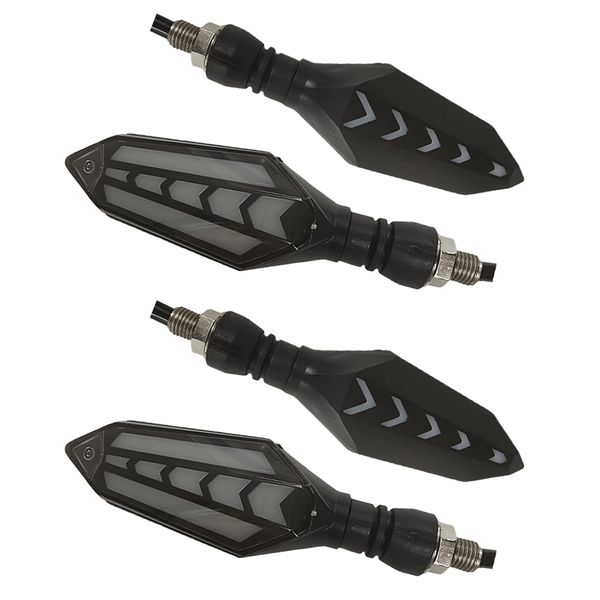 4 Piece Motorcycle LED Indicator Light Set, Double-sided Flowing Blinker