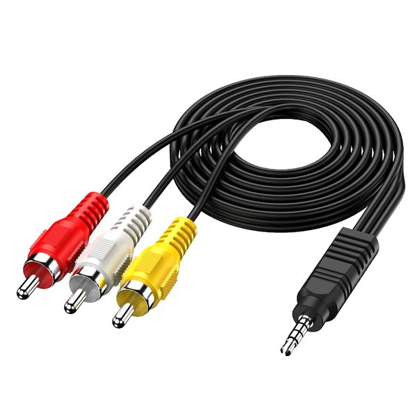 3.5mm to 3RCA AV Camera Video Cable for Phone, Tablet, MP3, Speaker