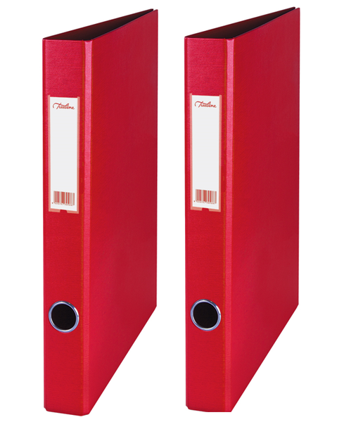 Pack of 2 Treeline A4 2-Ring Ringbinders Ring Binder Files - Red