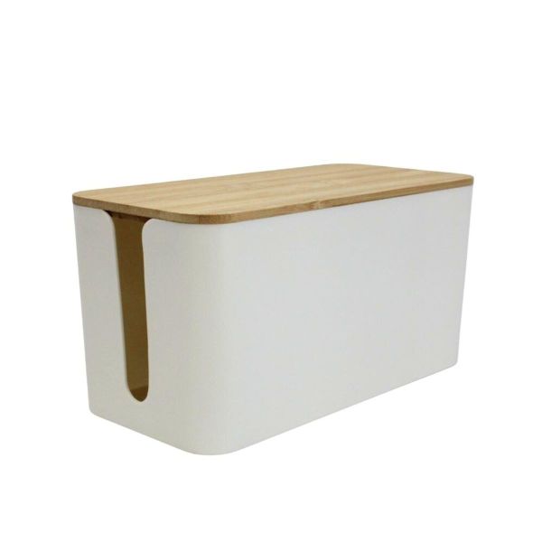 Cable Cord Concealing Box with Bamboo Lid