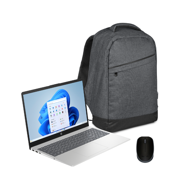 HP 250 Intel N100 + Munich Anti-Theft Laptop Bag + Logitech Mouse Bundle
