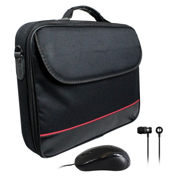 Volkano Shoulder Bag Set with Wireless Mouse and In-Ear Earphones
