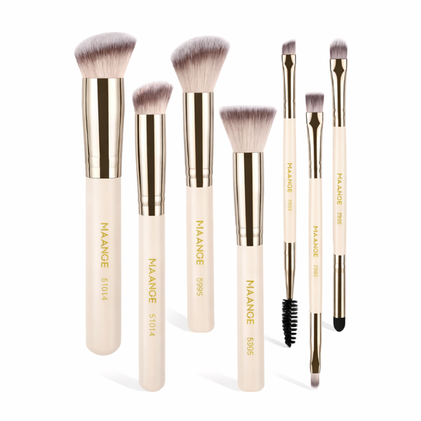 MAANGE 7pc All-in-one Makeup Brush Set (10 brush heads)